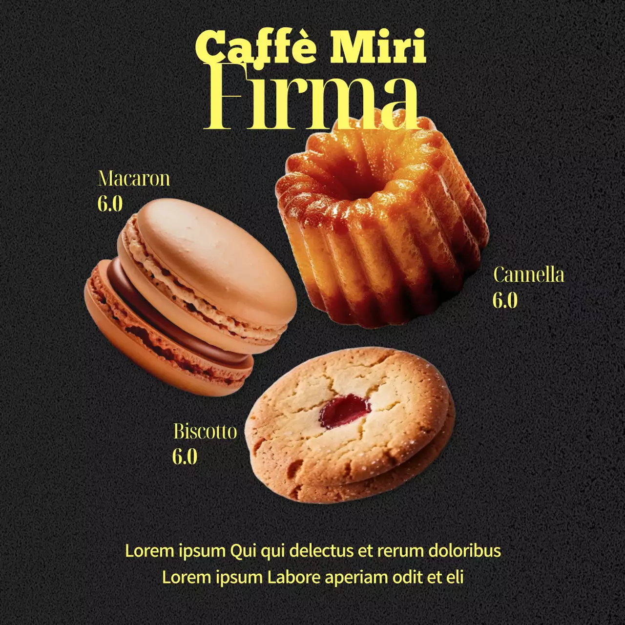 Postazione di design per il proprietario di un caffè alla moda in giallo e nero