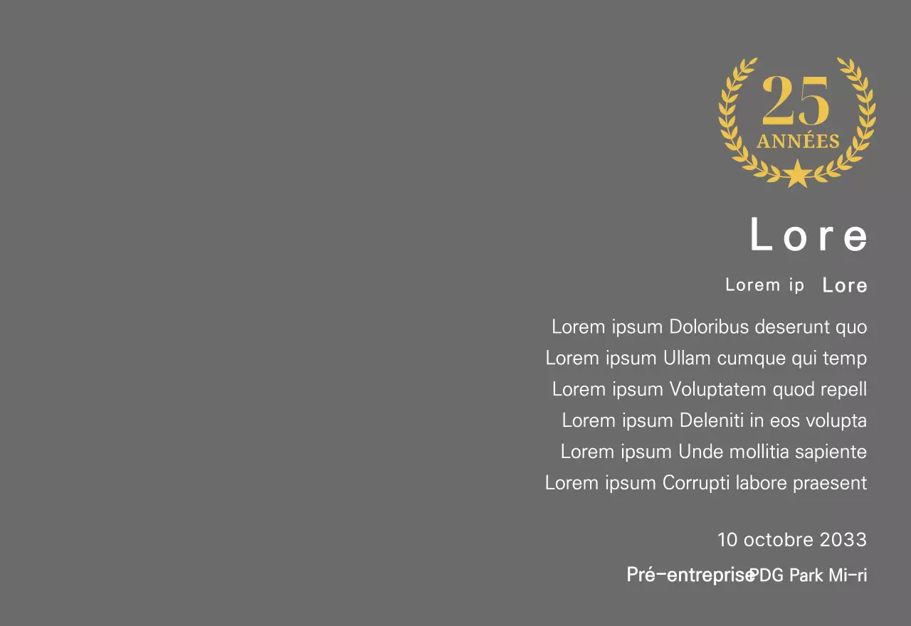 Plaque de longévité avec lauriers et étoiles en or