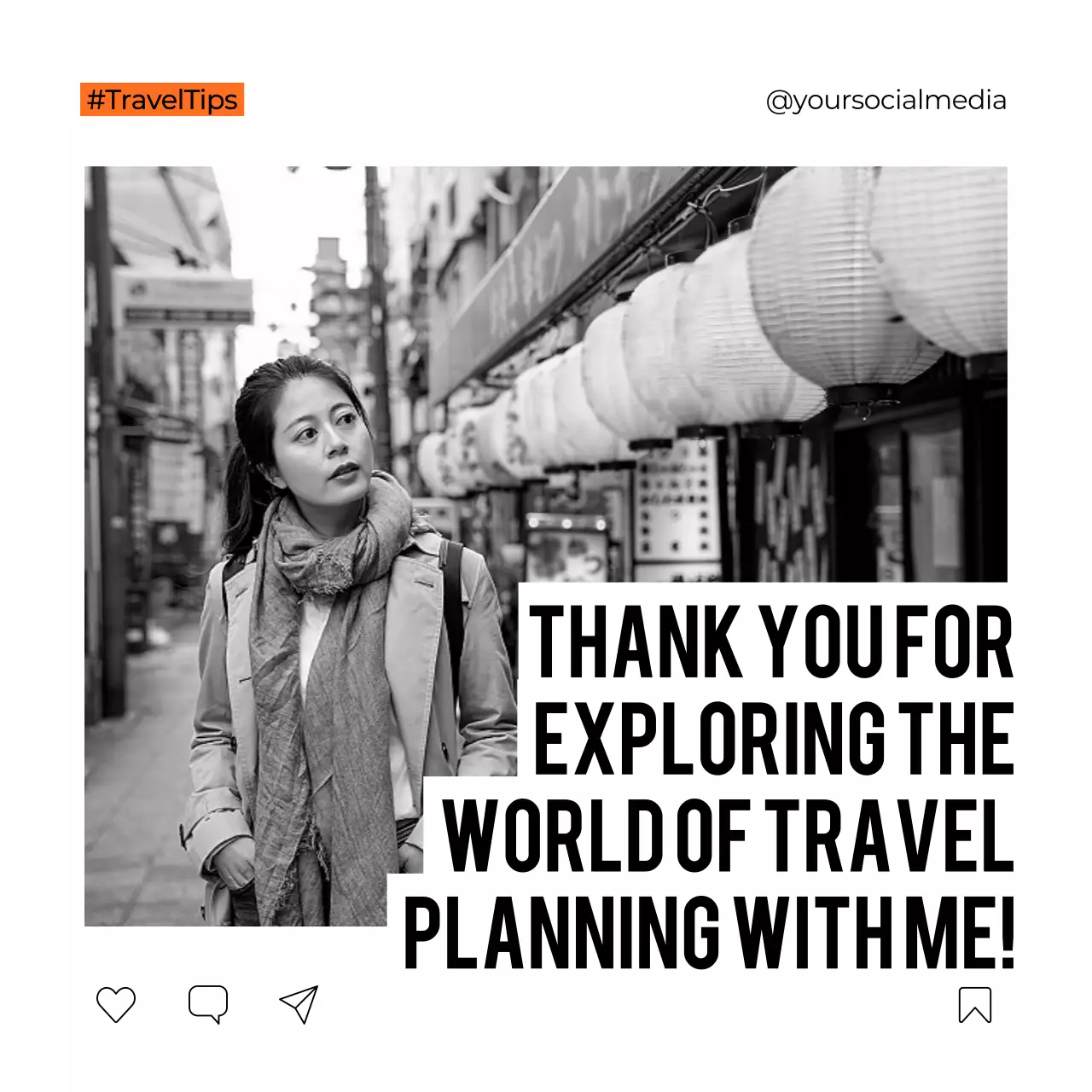 Orange Professional Travel Guide Social Media Post