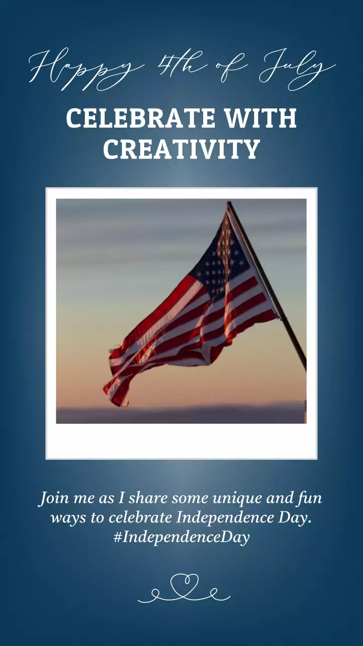 Blue Classic Independence Day Announcement Instagram Post