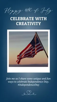 Blue Classic Independence Day Announcement Instagram Post