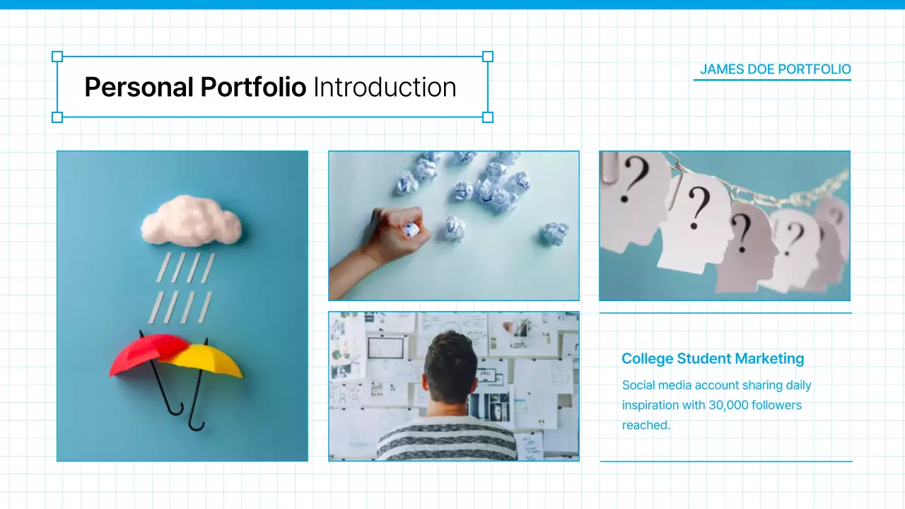 블루 모던 포트폴리오 이력서 프레젠테이션