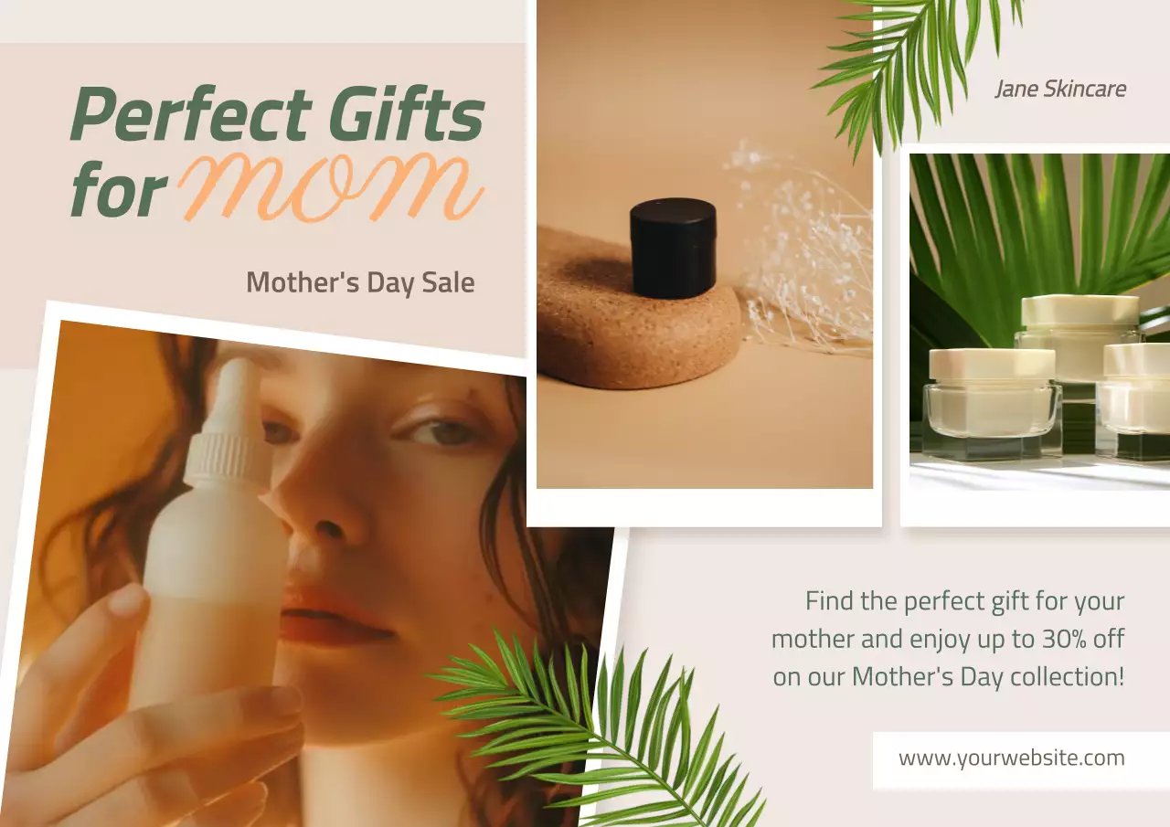 Beige Modern Skincare Promotion Poster