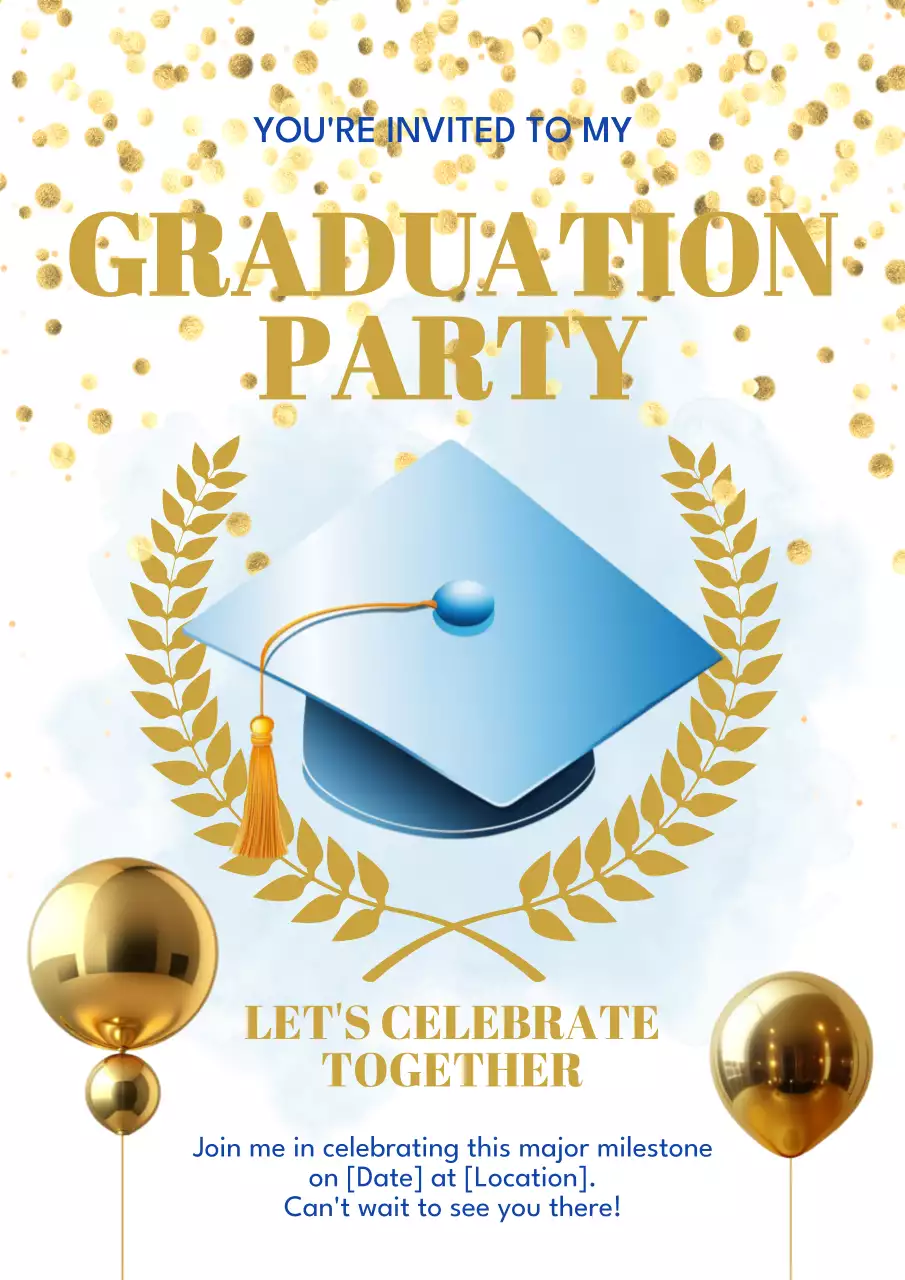 Gold Elegant Graduation Invitation Poster
