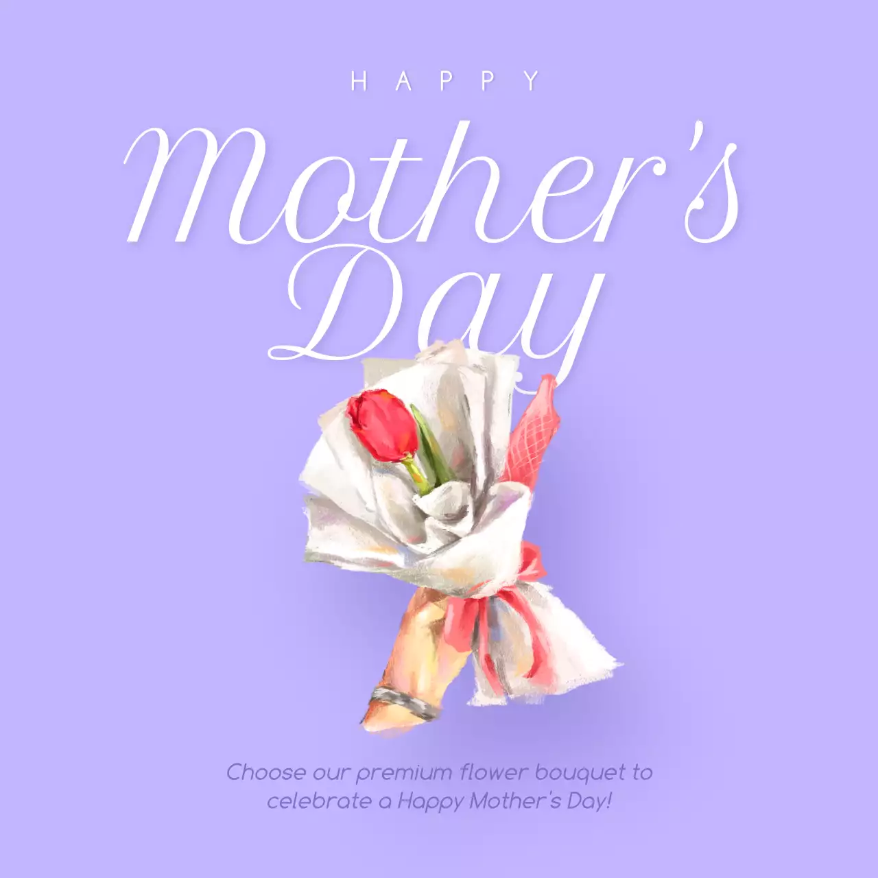 Purple Elegant Mother's Day Invitation Social Media Post