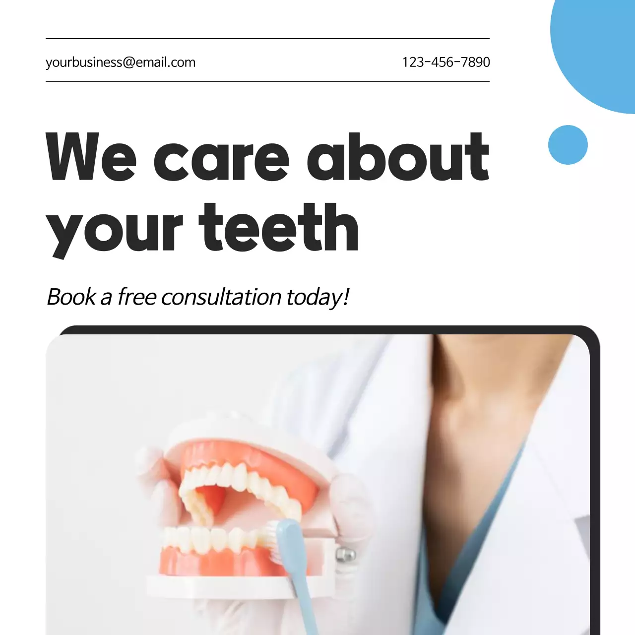 Blue Modern Dental Promotion Social Media Post
