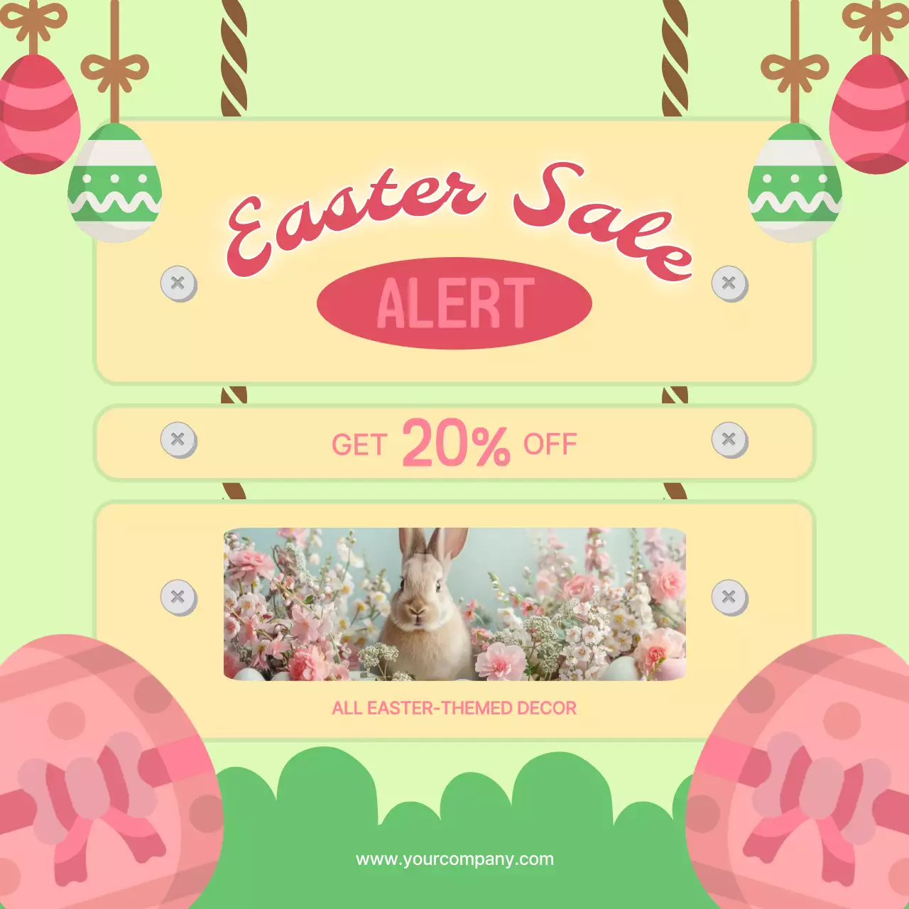 Green Retro Easter Promotion Instagram Post