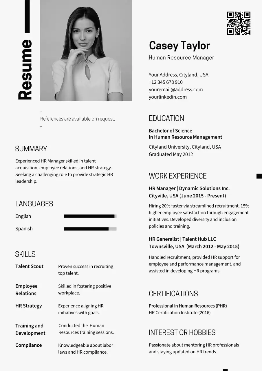 Grey Professional Resume Document
