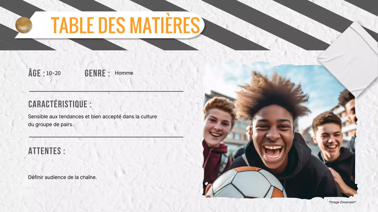 Pitch de planification du contenu vidéo, gris et jaune, à la mode