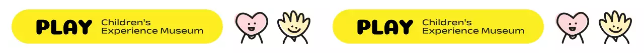 노랑색과 일러스트 캐릭터가 있는 귀여운 느낌의 어린이 체험 박물관
