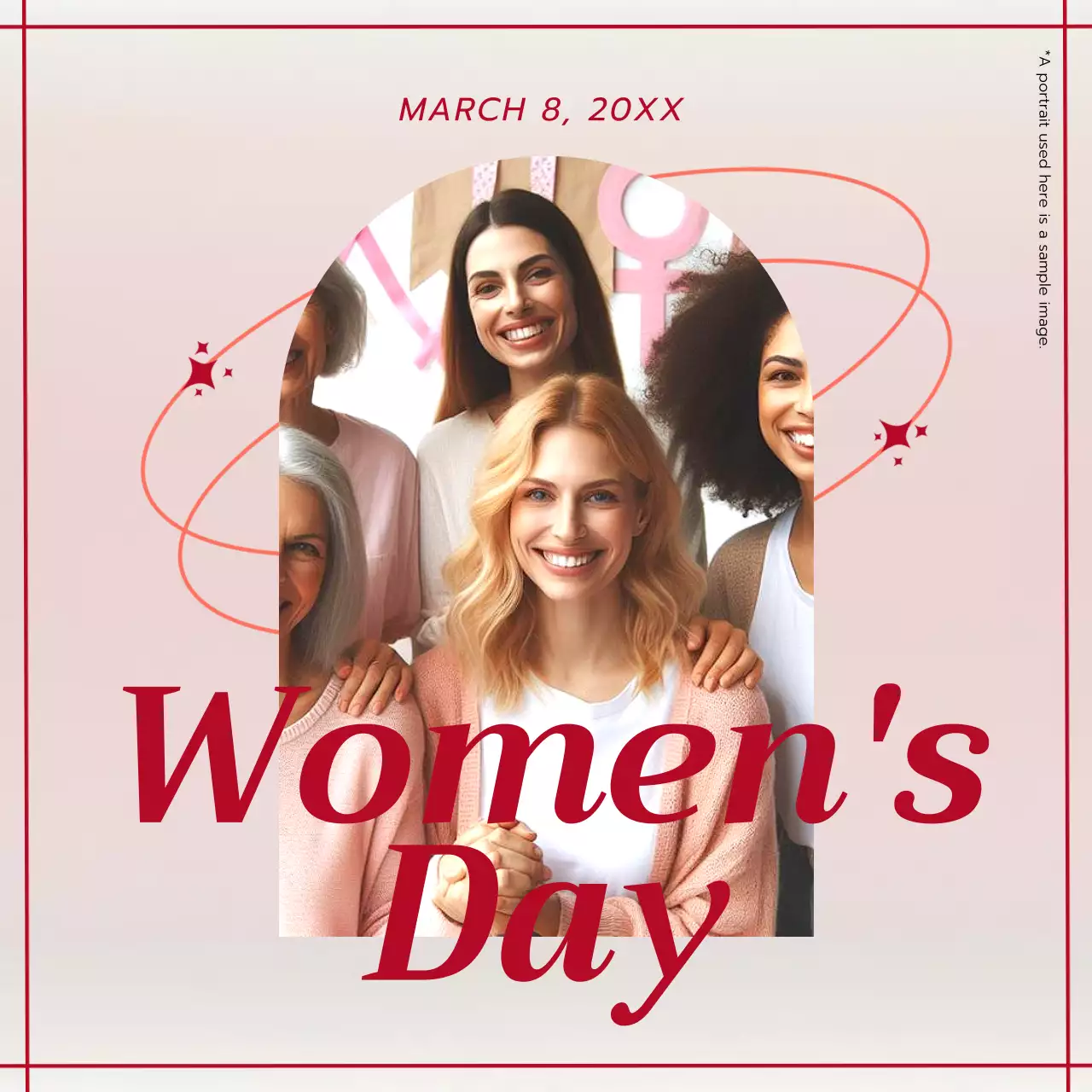 Red Elegant Women's Event Announcement Social Media Post