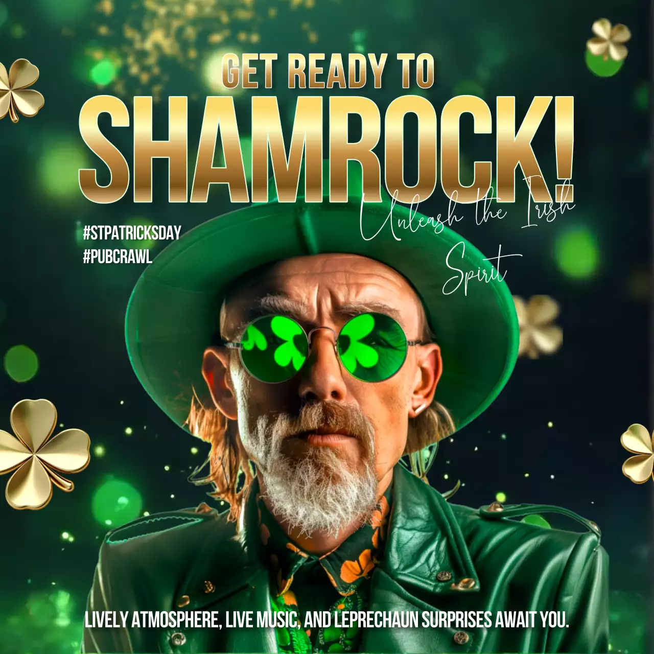 Emerald Green Lively St. Patrick's Event Flyer