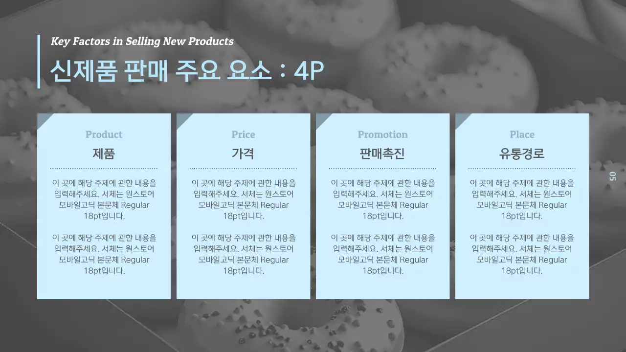 흑백과 하늘색의 심플한 식품 시장조사 보고서