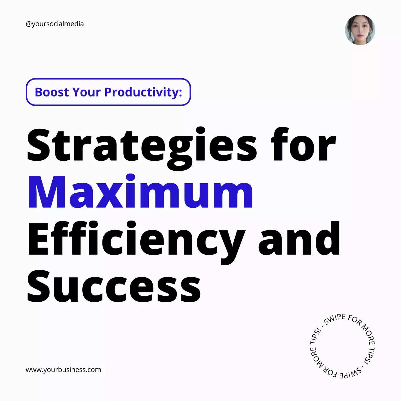 White Modern Productivity Guide Social Media Post