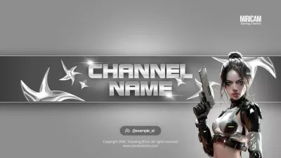 Silver Futuristic Gaming Banner YouTube Thumbnail