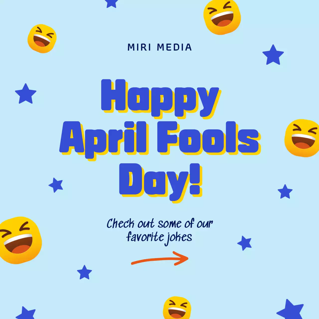 Blue Joke April Fools' Promotion Social Media Post
