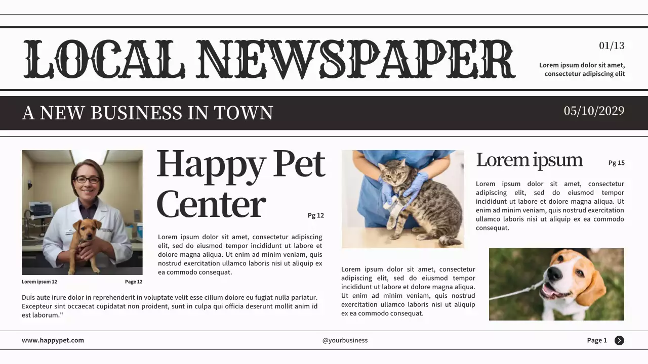 Black Classic Pet News Announcement Presentation