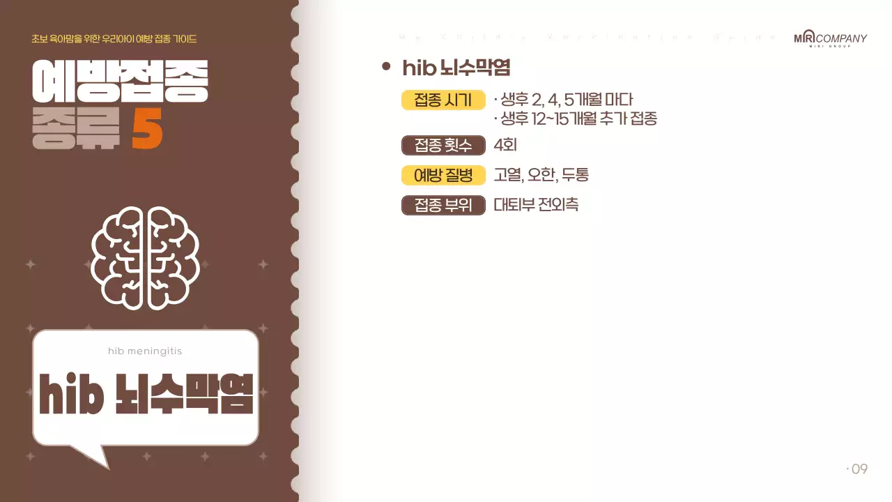 갈색의 팝아트적인 육아 예방접종 정보