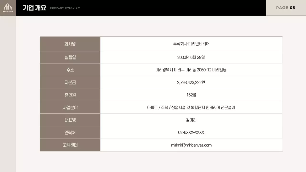 베이지와 검정의 트렌드한 인테리어 공사지명원 제안서