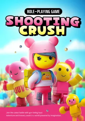 Pink Playful Game Advertisement Poster