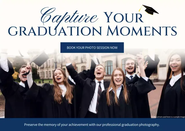 Navy Classic Graduation Advertisement Poster