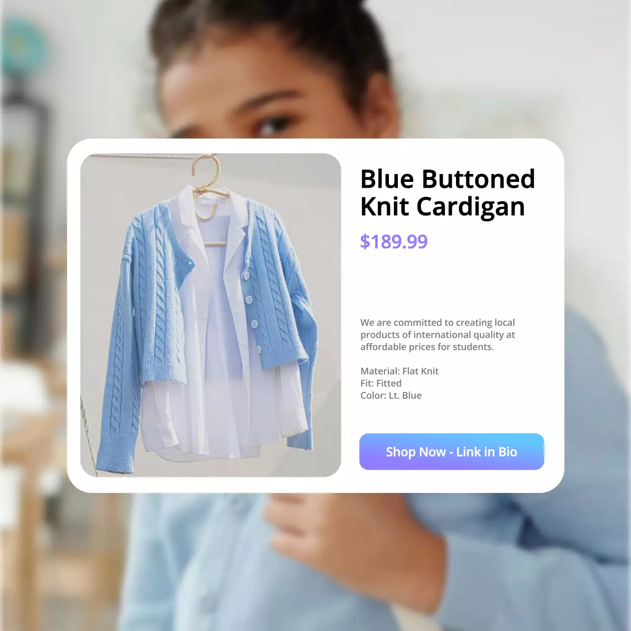 Beige Simple Sweater Advertisement Social Media Post