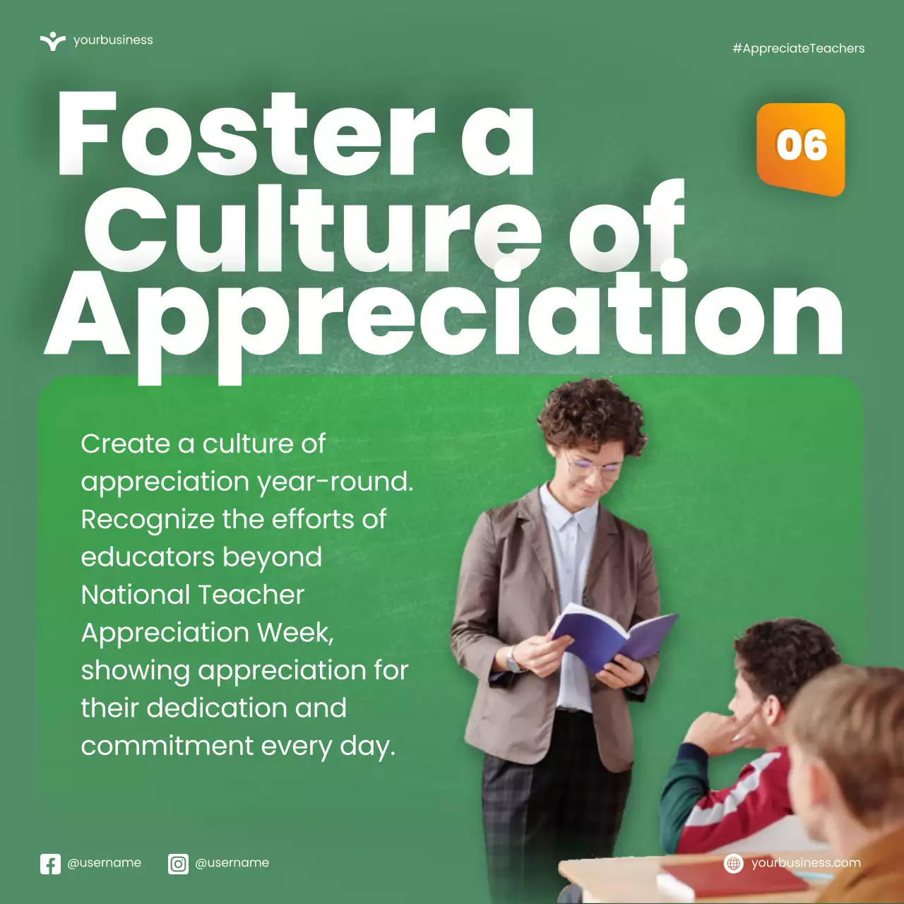 Green Modern Education Promotion Social Media Post