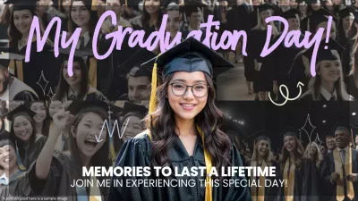 Black Trendy Graduation Invitation YouTube Thumbnail
