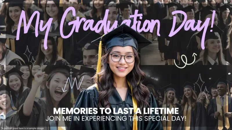 Black Trendy Graduation Invitation YouTube Thumbnail