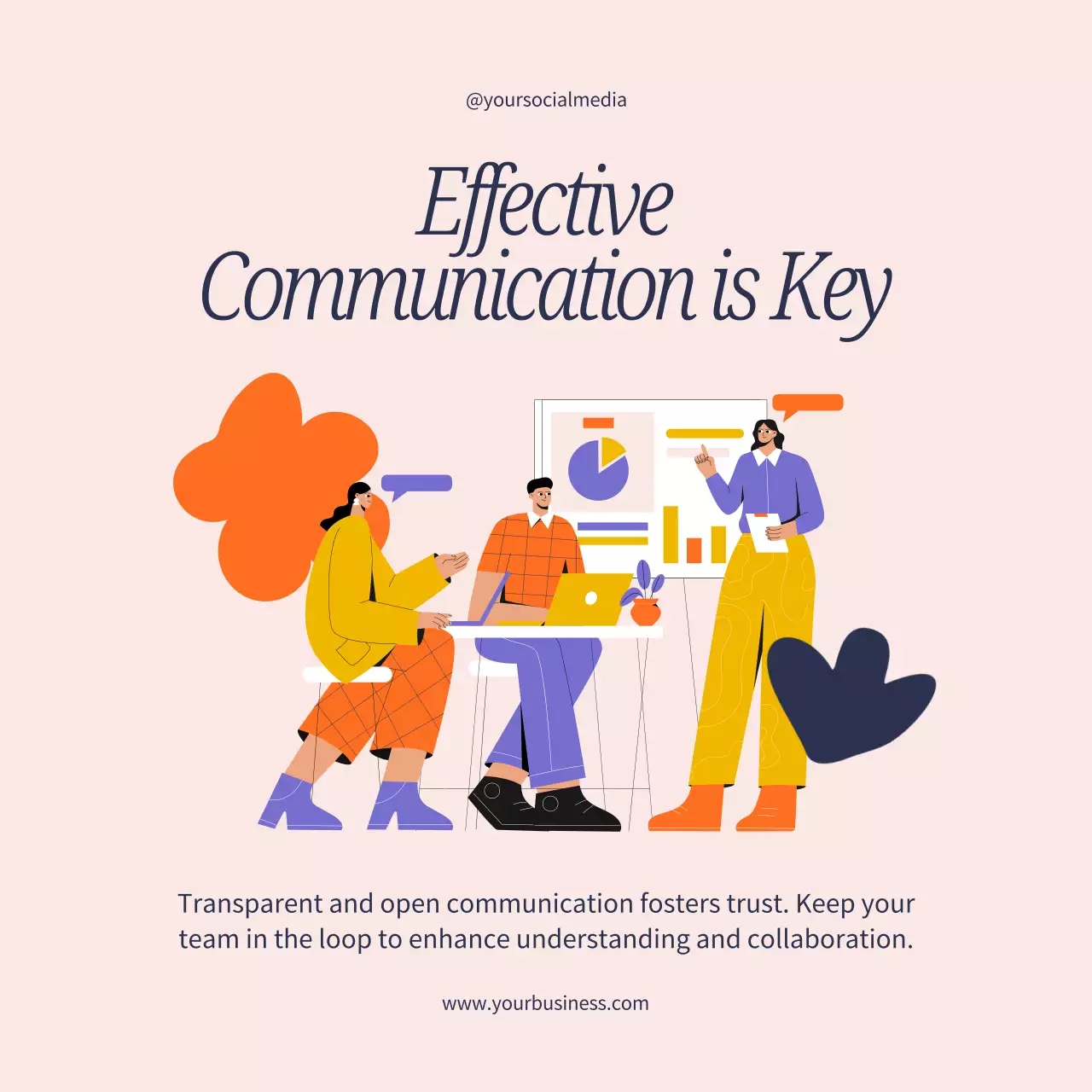 Yellow Modern Teamwork Advertisement Social Media Post