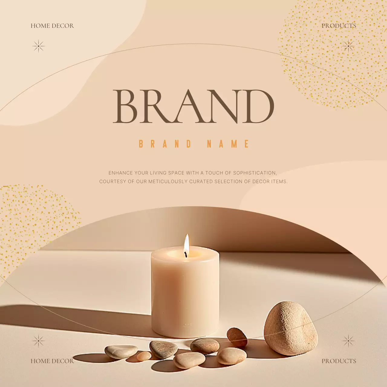 베이지색과 갈색의 클래식한 소품 브랜드 광고