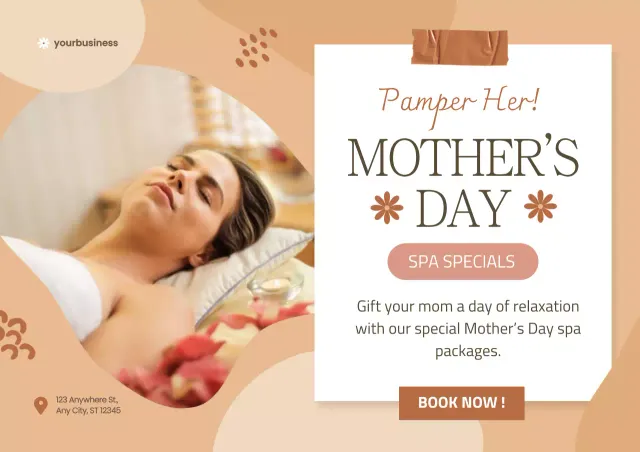 Cartaz promocional elegante bege para o dia das mães