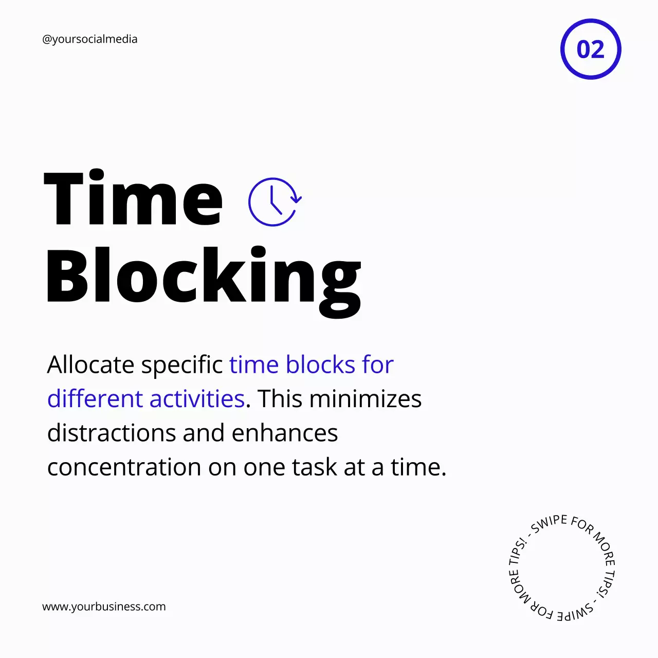 White Modern Productivity Guide Social Media Post