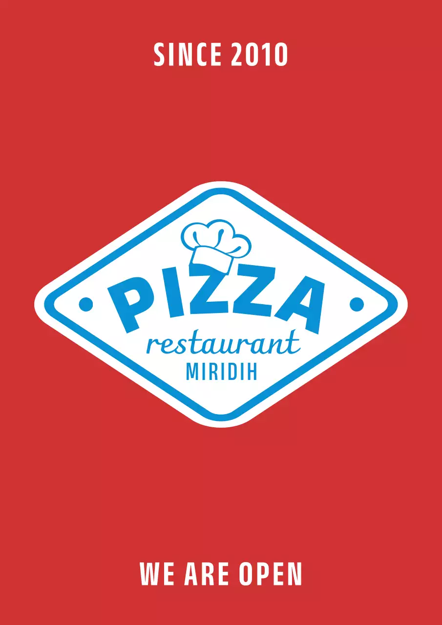 빨강색 파랑색 피자 이탈리안 음식점