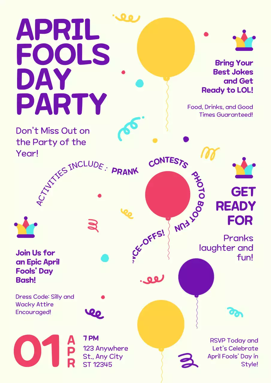 Yellow Trendy Party Invitation Poster