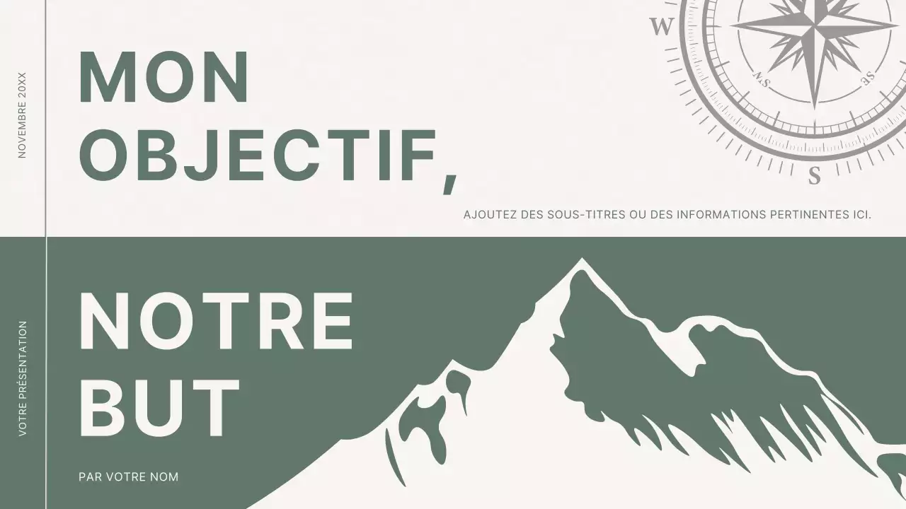 Proposition de buts et d'objectifs minimale verte et blanche