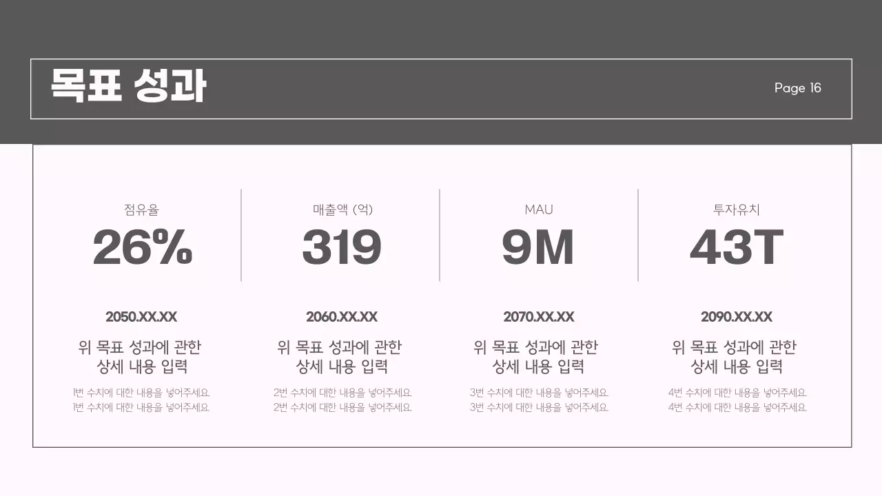 회색과 핑크의 모던한 시장 전략 보고서