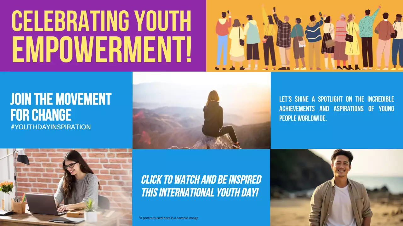 Purple Modern Youth Promotion YouTube Thumbnail