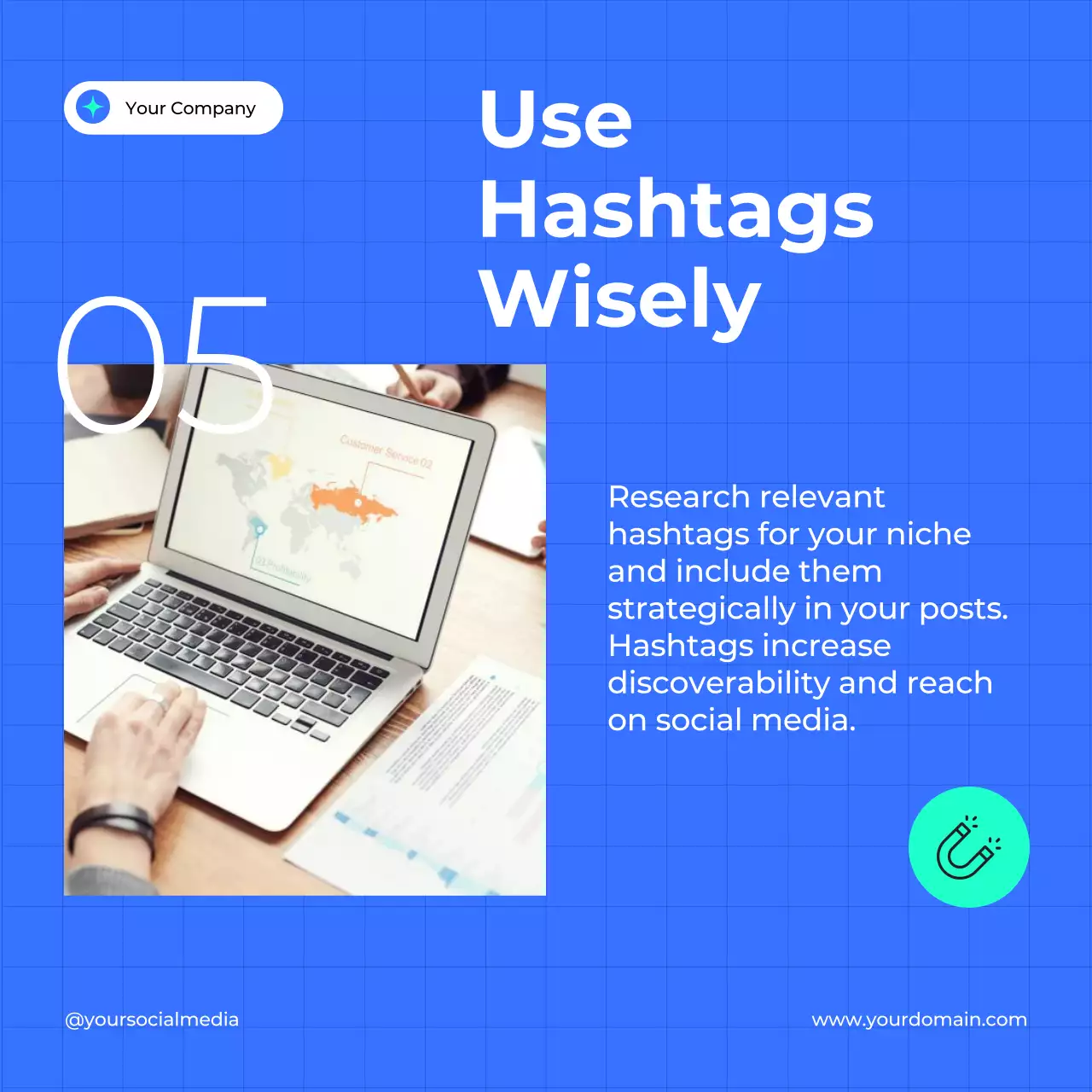 Blue Modern Marketing Guide Social Media Post