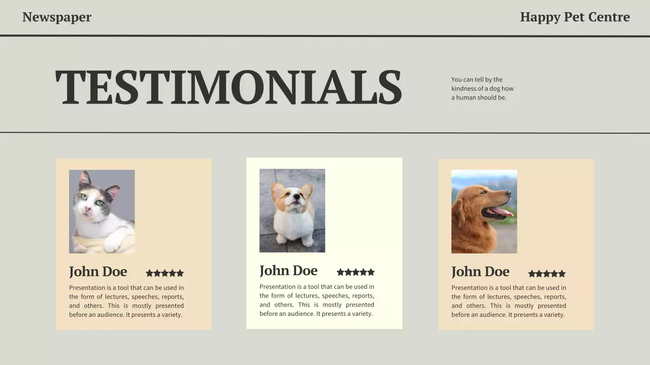 Beige Classic Pet News Presentation