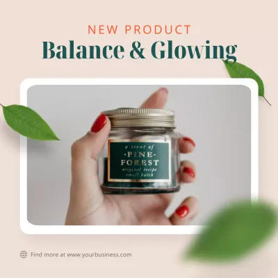 Beige Minimal Skincare Promotion Social Media Post