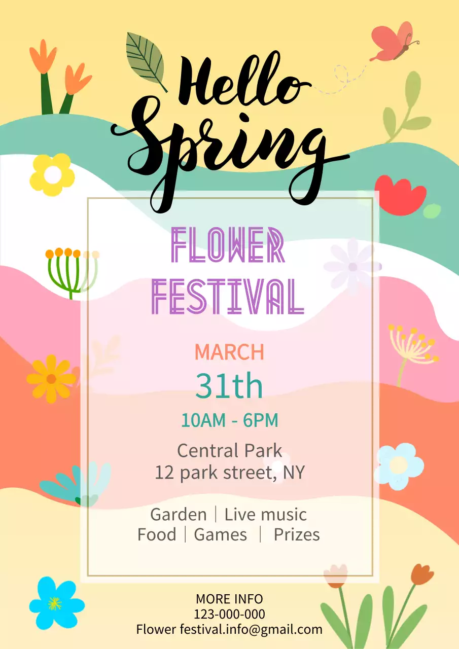 Colorful Floral Festival Announcement Poster