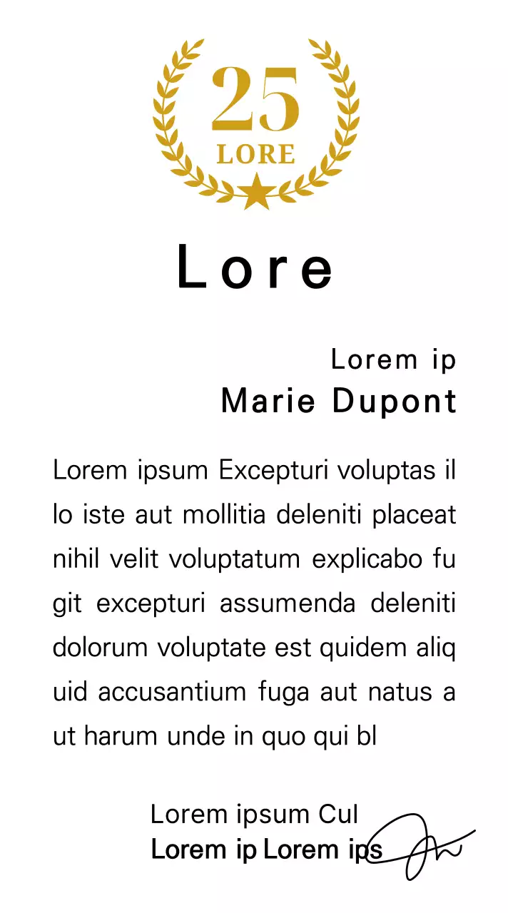 Plaque de longévité avec lauriers et étoiles en or