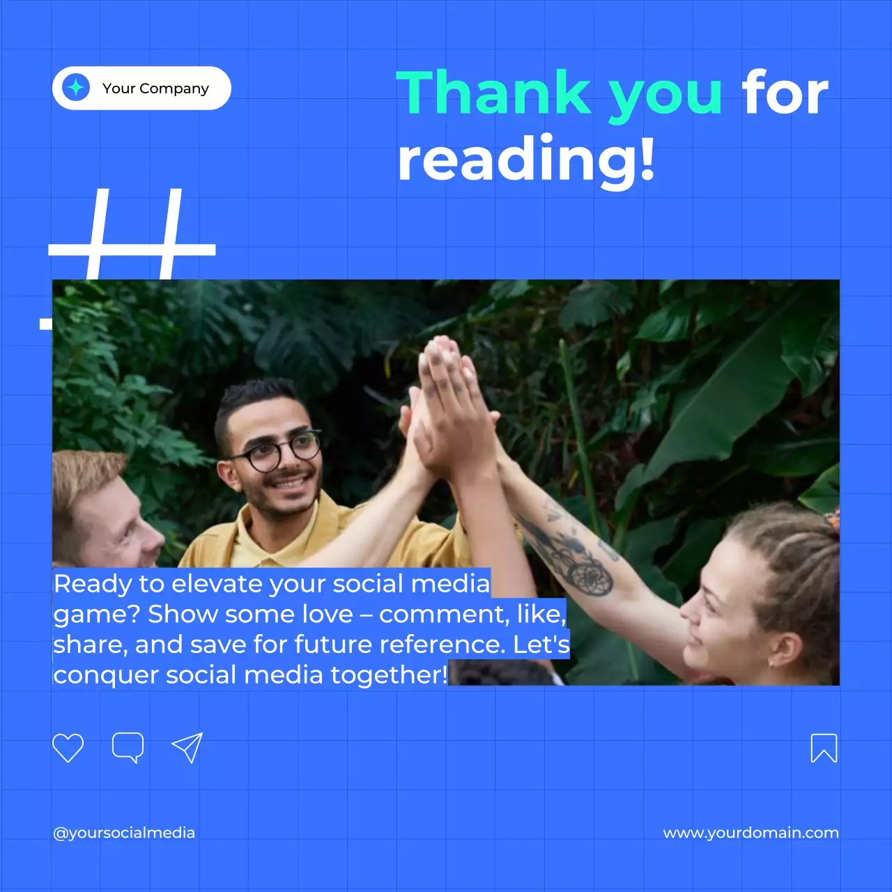 Blue Modern Marketing Guide Social Media Post