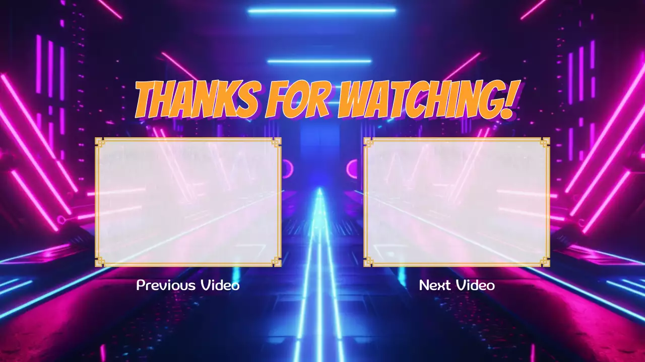 보라색과 파란색 사이버 펑크 아웃트로 영상을 시청해 주셔서 감사합니다.