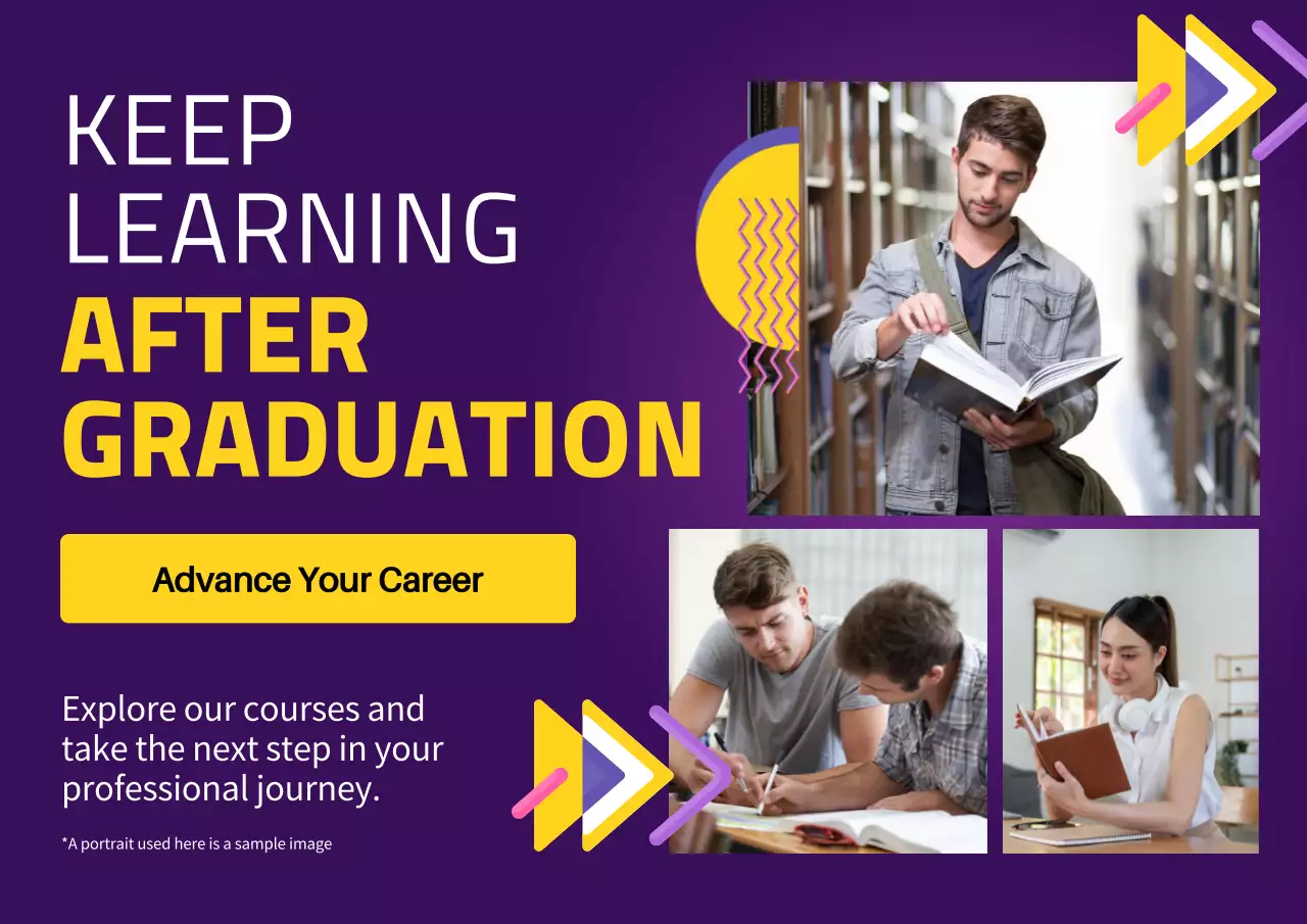 Purple Modern Education Promotion Poster