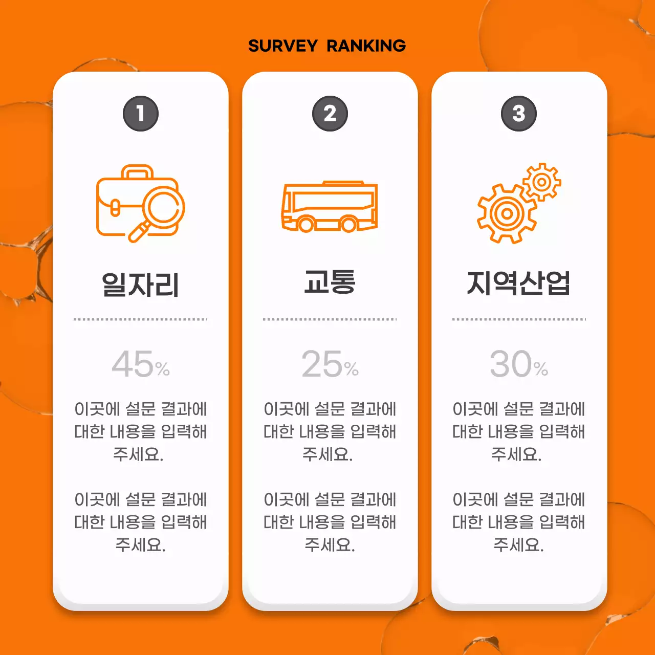 노랑과 주황색의 팝한 시민정책 보고서