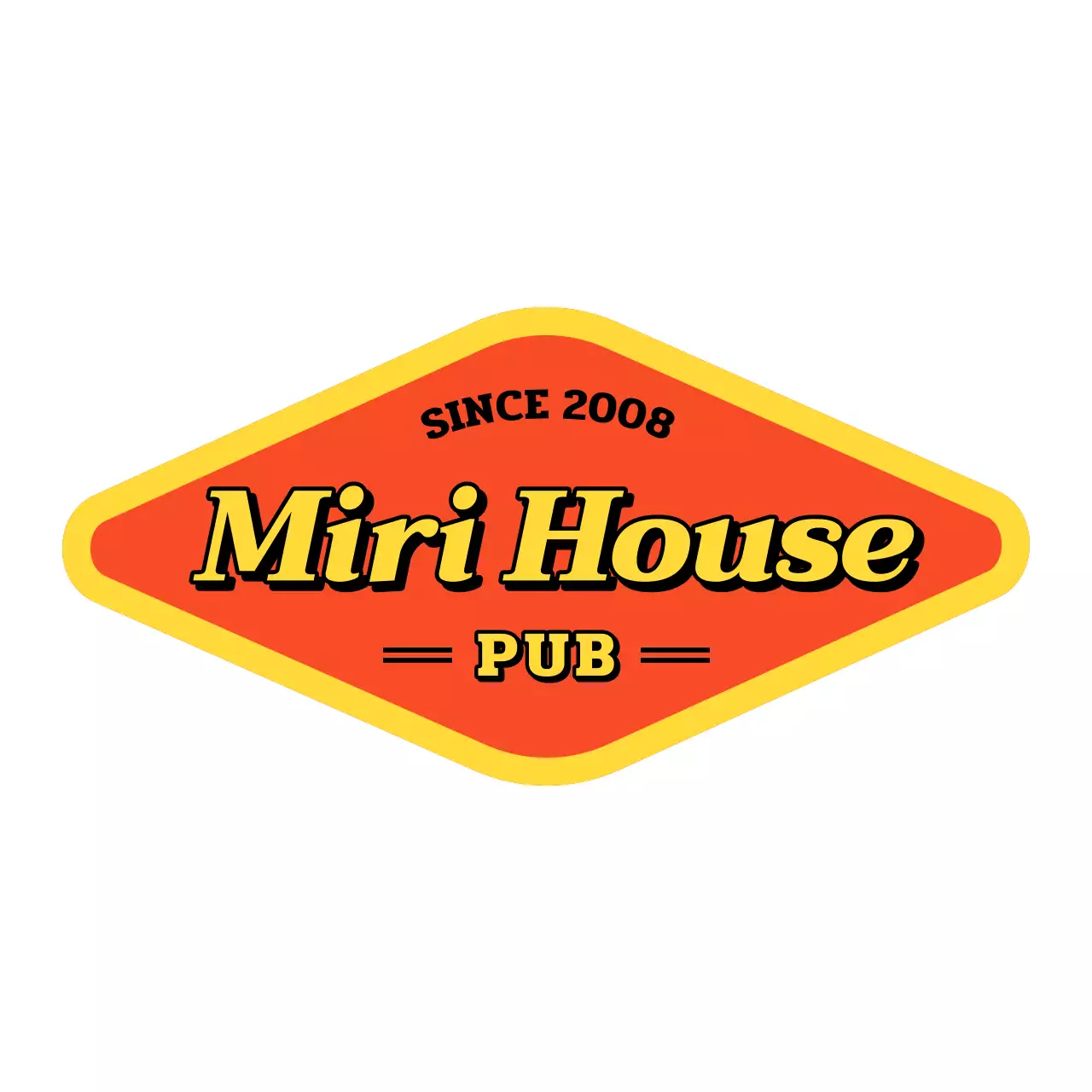 주황 노랑 마름모 펍 홍보