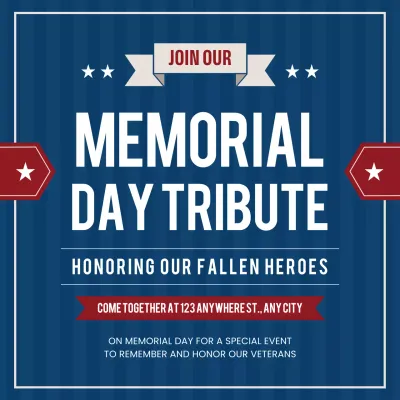 Blue Traditional Memorial Event Social Media Post