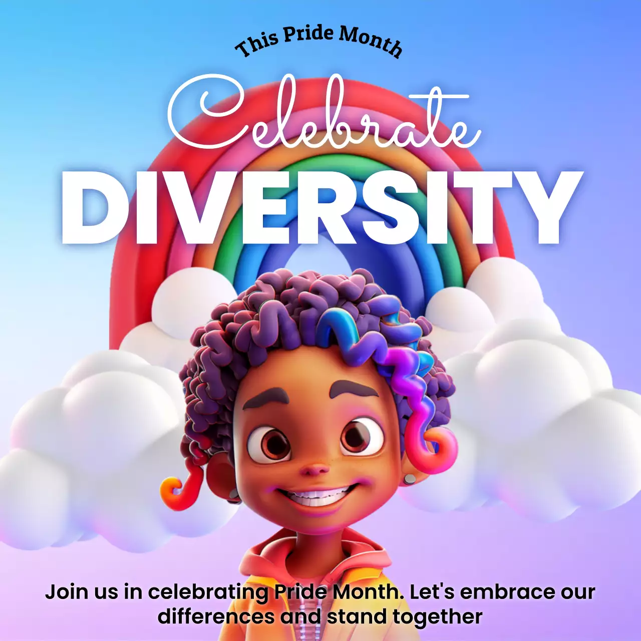 Rainbow Trendy Diversity Announcement Social Media Post
